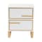 Baxton Studio Giolla Contemporary Glam and Luxe White Finished Wood and Gold Metal 2Drawer Nightstand 220-12455-ZORO - alternate 7